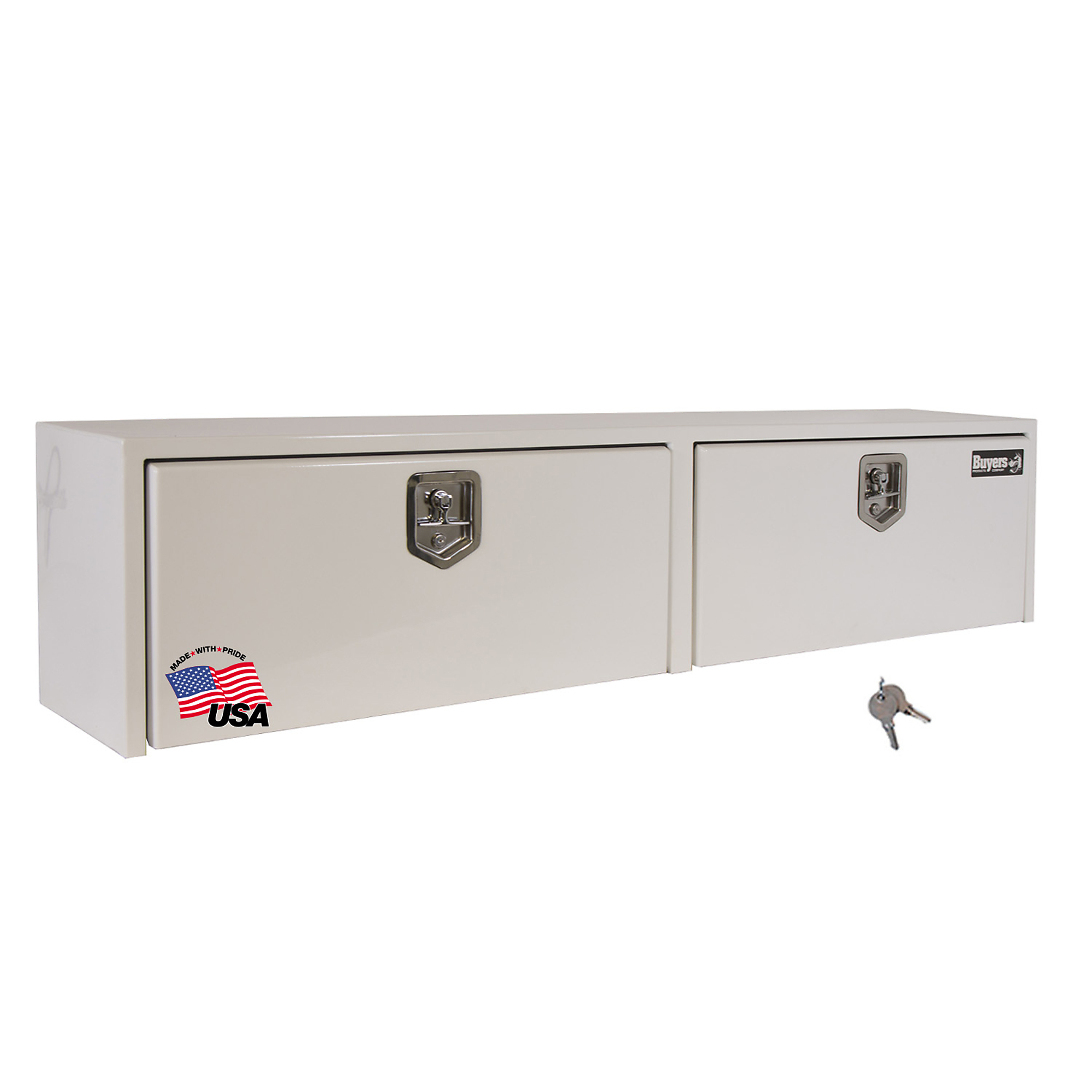 Buyers Products, 72x13x16in. Contractor Topsider Truck Tool Job Storage Box, Width 72 in, Material Carbon Steel, Color Finish Glossy White, Model# 1702840
